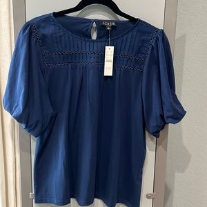 J Crew NWT Blue Cotton Top